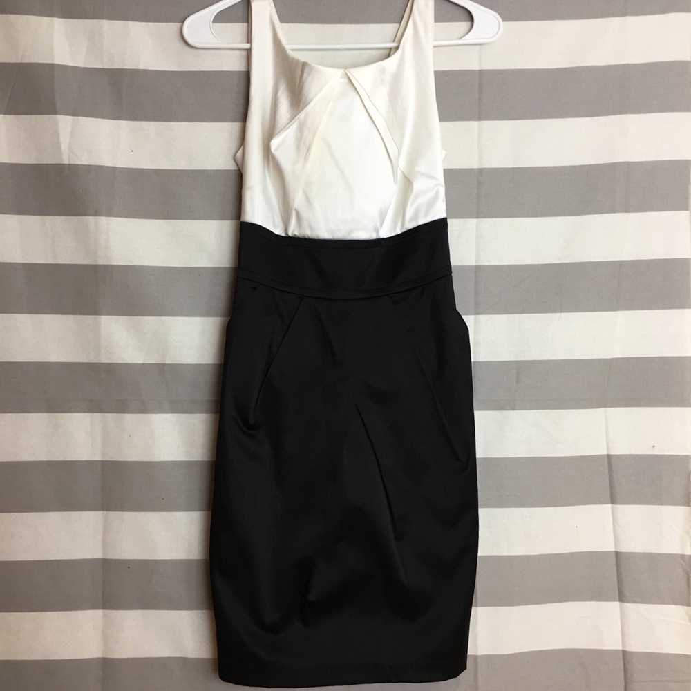 Black and White Pleated Dress